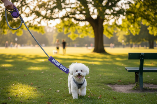 Dog Leash Sleeve in Park Setting