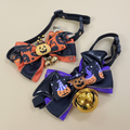 Halloween Bow Collar - Warm Beige Background