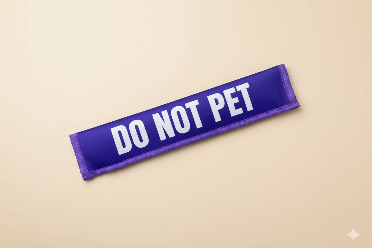 Purple DO NOT PET - Beige Background