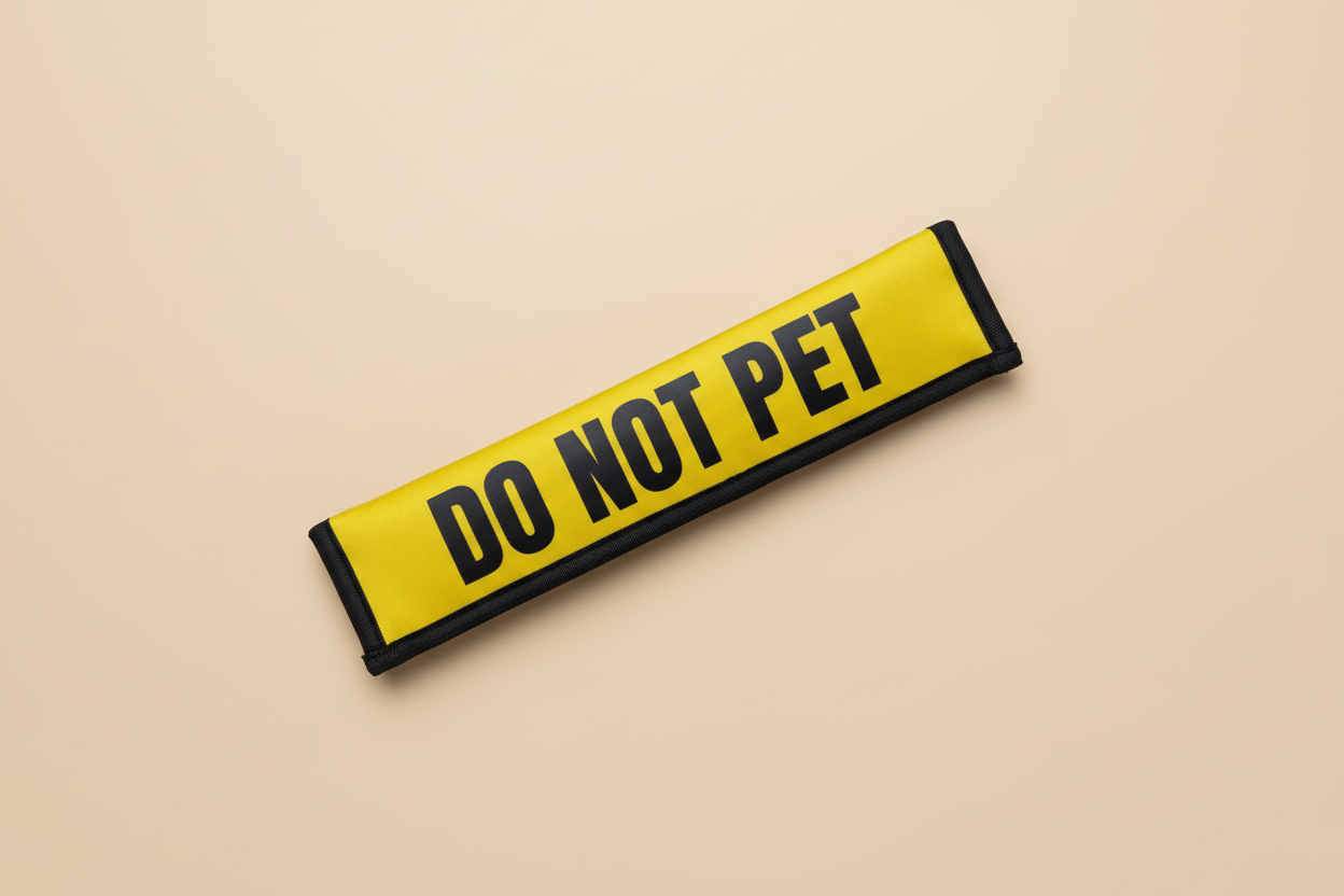 Yellow DO NOT PET - Beige Background